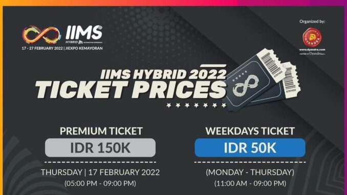 Harga Tiket IIMS 2022 JIExpo Kemayoran Jakarta