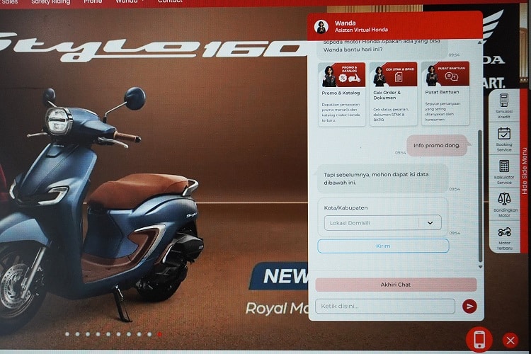 Wahana Makmur Sejati Permudah Akses Katalog Motor Honda Lewat Asisten Virtual Wanda (1)